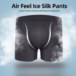 4 Uds. Pantalones cortos ultrafinos sin costuras de seda helada para hombre, lencería Sexy, Boxers transpirables sólidos, calzoncillos para hombre - Imagen 3