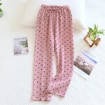2025 nuevos pantalones 100% de algodón de verano para mujer, pantalones para dormir, pantalones de pijama para mujer, pantalones con estampado romántico, ropa de dormir para mujer, ropa de casa - Imagen 5