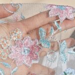 Camisón de encaje fino con lazo para mujer, vestido de pijama bordado de malla transparente de seda helada con tirantes, ropa de dormir con abertura. - Imagen 5
