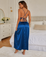 Camisón de Satén para Mujer, 4 Colores, Camisón sin Espalda para Boda o Cita Nocturna - Imagen 3