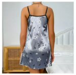 Ropa de dormir para mujer, camisón de satén con estampado Floral de verano, vestido de noche informal sin mangas con espalda descubierta, camisón Sexy, ropa para el hogar - Imagen 2