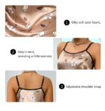 Ropa de dormir para mujer, camisón de satén con estampado Floral de verano, vestido de noche informal sin mangas con espalda descubierta, camisón Sexy, ropa para el hogar - Imagen 5