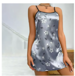 Ropa de dormir para mujer, camisón de satén con estampado Floral de verano, vestido de noche informal sin mangas con espalda descubierta, camisón Sexy, ropa para el hogar - Imagen 3