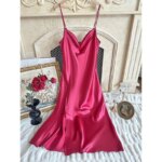 Nueva Camisón de Verano Sexy sin Espalda con Tirantes Finos, Ropa de Dormir para Mujer, Lencería Íntima de Satén Suelta para el Hogar