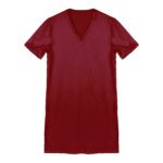 Camisón de satén para hombre y mujer, ropa de dormir de manga corta con cuello en V, ropa de dormir para el hogar, ropa de dormir con abertura lateral, albornoz para dormir - Imagen 5