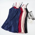 Camisón Sólido para Mujer, Simple y Cómodo, Suave como la Seda, Agradable al Tacto, Disponible en Varios Colores para una Buena Noche de Sueño - Imagen 3