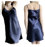 Camisón Sexy de Seda y Satén para Mujer, sin Mangas, con Cuello en V, Talla Grande, Ropa de Dormir - Imagen 4