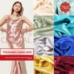 Tela de Satén Cristal de Alto Brillo, Sólida y Resistente, para Costura DIY, Vestidos de Novia, Camisas, Decoración de Escenarios, Ropa y Material de Moda