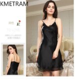 KMETRAM Vestido de noche 100% seda de morera para mujer, camisones sexys con cuello en V, ropa de dormir de verano, ropa de mujer 2026, pijama - Imagen 5