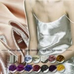 Tela de satén con efecto de ondas de agua perladas para vestidos de primavera y verano, tela para coser DIY por metros.