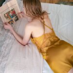 Camisón de satén con encaje para mujer, cuello en V, tirantes finos, sin espalda, lencería elegante para dormitorio - Imagen 6