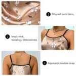 Camisón de satén con estampado Floral para mujer, ropa de dormir cómoda con tirantes finos, lujoso camisón de satén - Imagen 5