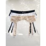 Medias ajustables con encaje, calcetines largos de tubo para mujer con banda en la cintura, clips antideslizantes para liguer... - Imagen 2