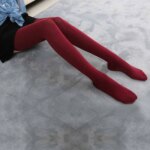 Medias largas extendidas de color sólido de alta elasticidad para mujer - Imagen 6