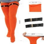 Calcetines por encima de la rodilla de talla grande para mujer, calentadores de piernas a rayas altas hasta el muslo, medias largas, 1 par - Imagen 3