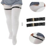 Calcetines por encima de la rodilla de talla grande para mujer, calentadores de piernas a rayas altas hasta el muslo, medias largas, 1 par - Imagen 6