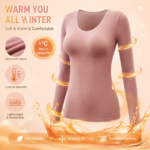 Camiseta térmica de manga larga para mujer, ropa interior térmica fina para otoño e invierno, talla L-XL