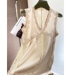 Chaleco de seda para mujer, de seda de morera, para exterior, nueva colección primavera-verano 2025, top interior sin mangas con tirantes y encaje, de corte holgado - Imagen 2