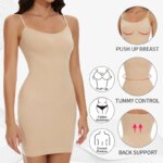 Ropa moldeadora para mujer, camisola con cuello redondo y Control de barriga, Mini vestido debajo del vestido, moldeador de cuerpo liso, nueva lencería con tirantes finos - Imagen 3