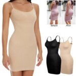 Ropa moldeadora para mujer, camisola con cuello redondo y Control de barriga, Mini vestido debajo del vestido, moldeador de cuerpo liso, nueva lencería con tirantes finos