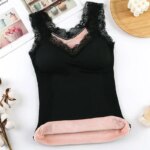 Ropa interior térmica de talla grande para mujer, lencería térmica, ropa de invierno, Top cálido, ropa interior, camiseta interior íntima