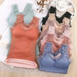 Ropa interior térmica de talla grande para mujer, lencería térmica, ropa de invierno, Top cálido, ropa interior, camiseta interior íntima - Imagen 2