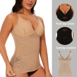 Faja moldeadora de cuerpo para mujer, ropa moldeadora con Control de barriga, camisetas sin mangas de compresión, camisolas con cuello en V, moldeador de cintura transparente sin costuras - Imagen 2