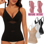 Faja moldeadora de cuerpo para mujer, ropa moldeadora con Control de barriga, camisetas sin mangas de compresión, camisolas con cuello en V, moldeador de cintura transparente sin costuras