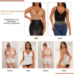 Faja moldeadora de cuerpo para mujer, ropa moldeadora con Control de barriga, camisetas sin mangas de compresión, camisolas con cuello en V, moldeador de cintura transparente sin costuras - Imagen 4
