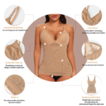 Faja moldeadora de cuerpo para mujer, ropa moldeadora con Control de barriga, camisetas sin mangas de compresión, camisolas con cuello en V, moldeador de cintura transparente sin costuras - Imagen 5