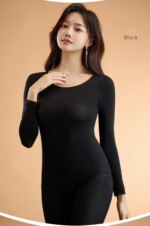 Camiseta térmica de manga larga para mujer, ropa interior térmica fina para otoño e invierno, talla L-XL - Imagen 4