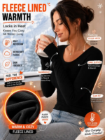 Camisetas térmicas de manga larga para mujer, ropa interior térmica de compresión, camiseta térmica de otoño, cuello redondo, corte ajustado - Imagen 4