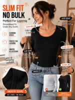 Camisetas térmicas de manga larga para mujer, ropa interior térmica de compresión, camiseta térmica de otoño, cuello redondo, corte ajustado - Imagen 2