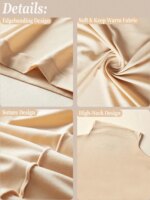 Camisetas sin costuras de cuello alto para mujer, camiseta térmica de manga larga, camiseta interior redonda para mujer, camisetas interiores ajustadas de alta elasticidad - Imagen 5