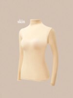 Camisetas sin costuras de cuello alto para mujer, camiseta térmica de manga larga, camiseta interior redonda para mujer, camisetas interiores ajustadas de alta elasticidad - Imagen 6