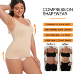 Ropa moldeadora sin mangas para mujer, camisetas sin mangas, S-3XL, Fajas con tirantes anchos, Control de barriga, moldeador de cuerpo, ropa interior Sexy con cuello en V, camisas de compresión - Imagen 4