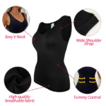 Ropa moldeadora sin mangas para mujer, camisetas sin mangas, S-3XL, Fajas con tirantes anchos, Control de barriga, moldeador de cuerpo, ropa interior Sexy con cuello en V, camisas de compresión - Imagen 2