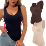Ropa moldeadora sin mangas para mujer, camisetas sin mangas, S-3XL, Fajas con tirantes anchos, Control de barriga, moldeador de cuerpo, ropa interior Sexy con cuello en V, camisas de compresión