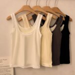 Camiseta Térmica de Invierno para Mujer, Sin Costuras, con Forro de Terciopelo, Chaleco sin Mangas, Camiseta Interior Cálida para Mujer, Color Sólido, Lencería Sexy - Imagen 4