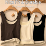 Camiseta Térmica de Invierno para Mujer, Sin Costuras, con Forro de Terciopelo, Chaleco sin Mangas, Camiseta Interior Cálida para Mujer, Color Sólido, Lencería Sexy - Imagen 2