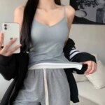 Camisola de Forro Polar Súper Elástica para Mujer, Cuello en V, Térmica, Sin Mangas, para Uso Diario, Top Interior de Cuello Bajo para Combinar en Capas - Imagen 3