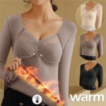 Nueva ropa interior térmica para mujer, chaleco de talla grande, lencería térmica, ropa de invierno, Tops cortos cálidos, camiseta sin mangas para mujer, camiseta interior íntima