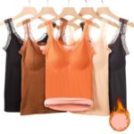 Ropa interior térmica de talla grande para mujer, lencería térmica, ropa de invierno, Top cálido, ropa interior, camiseta interior íntima