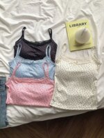 Elegante Top Corto Casual de Verano con Estampado Floral de Encaje, Estilo Lazo Dulce, Talla Única, Camiseta sin Mangas Ajustada y Sexy para Primavera