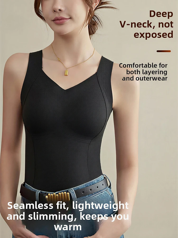 54039-g9es7p.jpg 2 PIEZAS/SET Ropa Interior Térmica para Mujer, Chaleco de Invierno, Camiseta Térmica Cálida, No es necesario usar Camiseta Interior, Ropa Íntima Nueva - Imagen 1