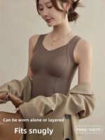 2 PIEZAS/SET Ropa Interior Térmica para Mujer, Chaleco de Invierno, Camiseta Térmica Cálida, No es necesario usar Camiseta Interior, Ropa Íntima Nueva - Imagen 2