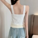 Camisola cálida con tirantes para mujer, ropa interior gruesa de terciopelo para invierno, ropa interior térmica ajustada y acogedora de Color sólido - Imagen 6