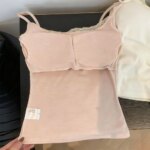Camiseta sin mangas sexy con almohadillas para el pecho, top integrado, chaleco versátil ajustado, camiseta interior elástica y cálida para mujer - Imagen 3
