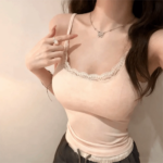 Camiseta sin mangas sexy con almohadillas para el pecho, top integrado, chaleco versátil ajustado, camiseta interior elástica y cálida para mujer - Imagen 5