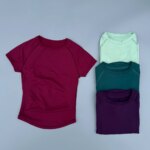Camisetas de entrenamiento para mujer, camisetas deportivas de yoga, camisetas de manga corta sin costuras para mujer, camisetas para correr, chalecos deportivos para fitness.